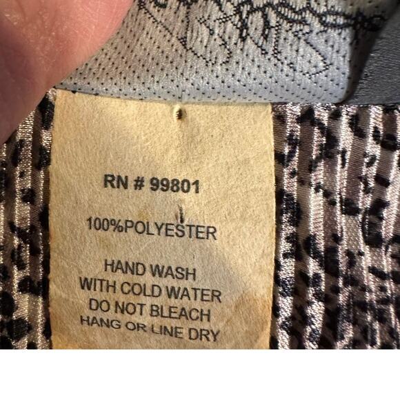 Vintage y2k small women snakeskin black babydoll rhinestone glam whimsygoth lace - Picture 10 of 10